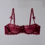 New Arrival Sweet Spicy Lace Lingerie Set Ultra Thin Half Cup Push Up Bra Soft Underwire Anti Sag Comfortable Women Wear - Image 4