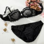 New Arrival Sweet Spicy Lace Lingerie Set Ultra Thin Half Cup Push Up Bra Soft Underwire Anti Sag Comfortable Women Wear - Image 3