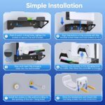 Wall Mount Kit For PS5/ Pro/ Slim Console with RGB Light Charging Station Headset Hanger For PS5 Dual Controller Accessories - Image 6