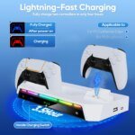 Wall Mount Kit For PS5/ Pro/ Slim Console with RGB Light Charging Station Headset Hanger For PS5 Dual Controller Accessories - Image 5