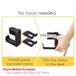 3-in-1 Headset & Controller Stand w/ Adjustable Clamp, Rotating Arm & Cable Management. Gaming Headphone & Controller Holder - Image 4