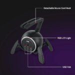 Mouse Bungee Mouse Cable Holder Cord Clip Wire Organizer Flexible For Mice Playing Esports Gaming With 3 USB Ports And RGB Light - Image 5