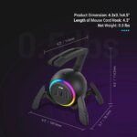Mouse Bungee Mouse Cable Holder Cord Clip Wire Organizer Flexible For Mice Playing Esports Gaming With 3 USB Ports And RGB Light - Image 6