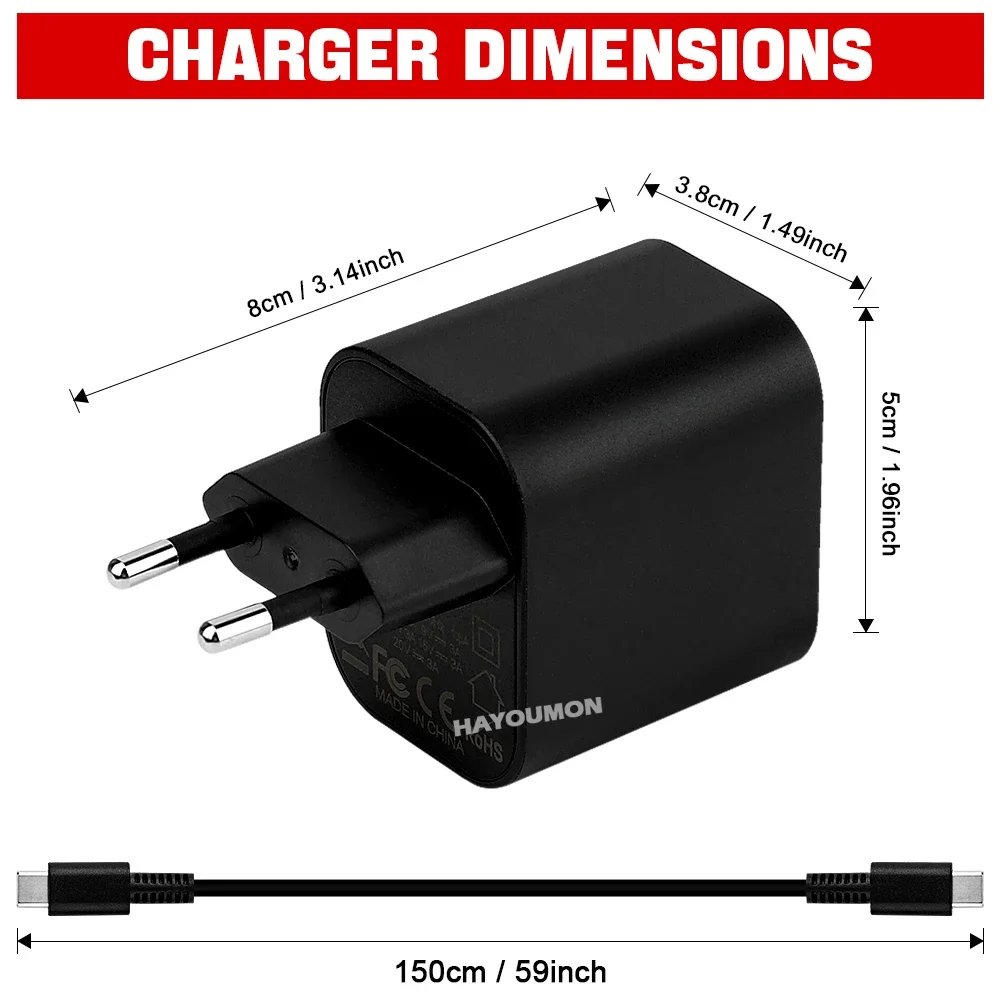 UK US EU 60W Type-C AC Adapter For Switch 2 Fast Charger Power Supply Supports TV Dock Mode Wall Charger Gaming Accessories