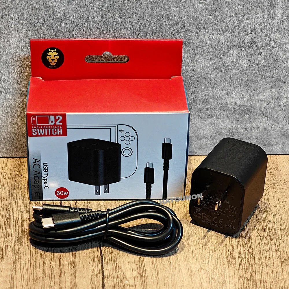 UK US EU 60W Type-C AC Adapter For Switch 2 Fast Charger Power Supply Supports TV Dock Mode Wall Charger Gaming Accessories