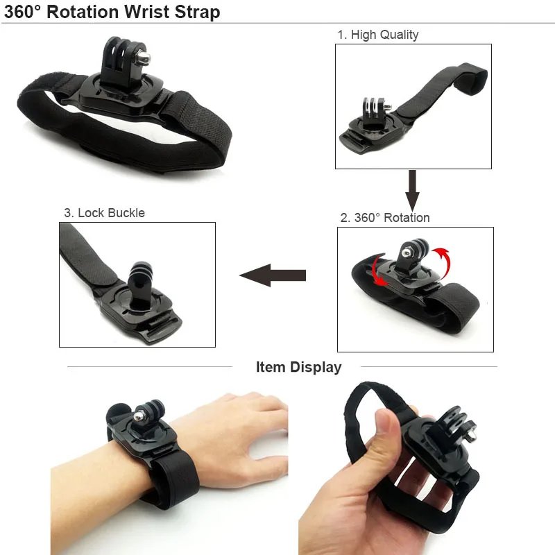 KFFTWWX Accessories Kit for Gopro Hero 13 12 11 10 9 Black 8 7 6 Tripod Mount for SJCAM SJ4000 Yi DBPOWER AKASO EKEN Osmo Action