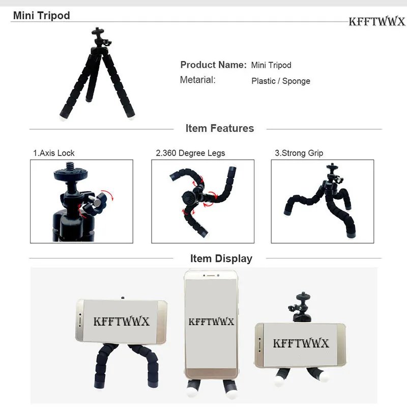 KFFTWWX Accessories Kit for Gopro Hero 13 12 11 10 9 Black 8 7 6 Tripod Mount for SJCAM SJ4000 Yi DBPOWER AKASO EKEN Osmo Action