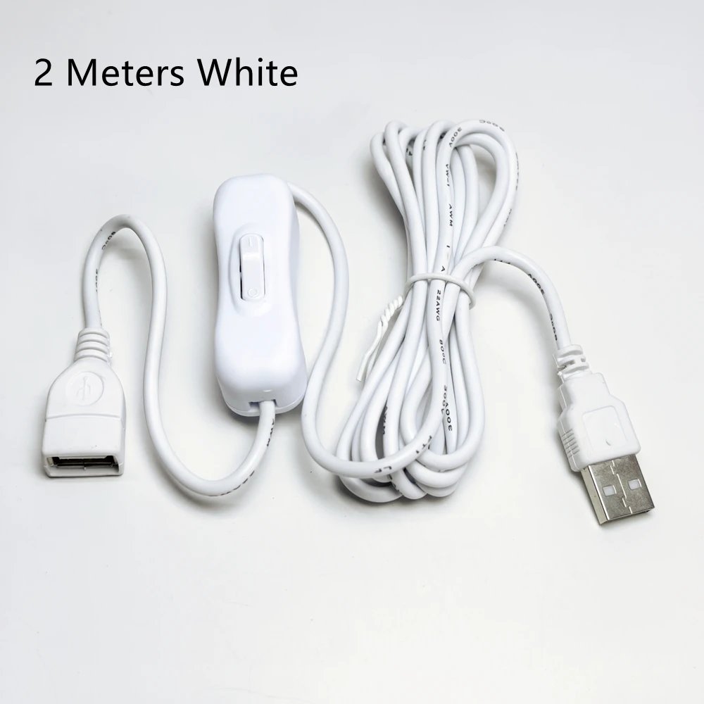 2 Meters USB Cable Extension Cord with ON/OFF Switch, Toggle USB Power Supply Line, Durable Adapter Accessories