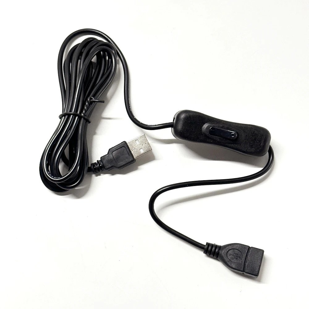 2 Meters USB Cable Extension Cord with ON/OFF Switch, Toggle USB Power Supply Line, Durable Adapter Accessories
