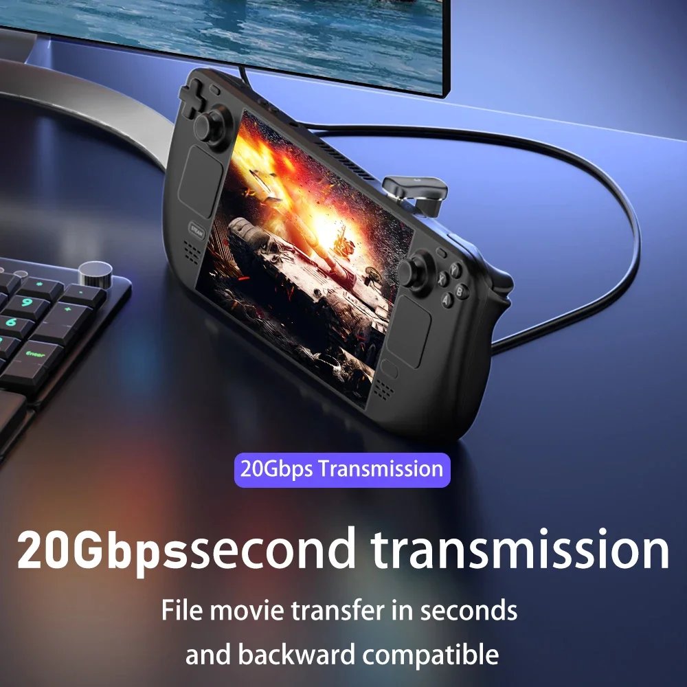 5/2/1PC 180 Degree Angle USB C Adapter USB-C Male to Female 20Gbps PD 140W Charging Converter Adapter for Steam Deck Accessories