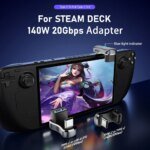 5/2/1PC 180 Degree Angle USB C Adapter USB-C Male to Female 20Gbps PD 140W Charging Converter Adapter for Steam Deck Accessories - Image 2