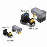 5/2/1PC 180 Degree Angle USB C Adapter USB-C Male to Female 20Gbps PD 140W Charging Converter Adapter for Steam Deck Accessories