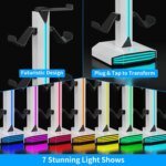 RGB Game Controller Holder Rack with 7 Light Modes, Headphone Stand 2 USB Charging and 1 Type-C for PS5/PS4/Xbox/Switch Pro - Image 3