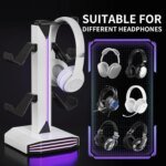 RGB Game Controller Holder Rack with 7 Light Modes, Headphone Stand 2 USB Charging and 1 Type-C for PS5/PS4/Xbox/Switch Pro - Image 2