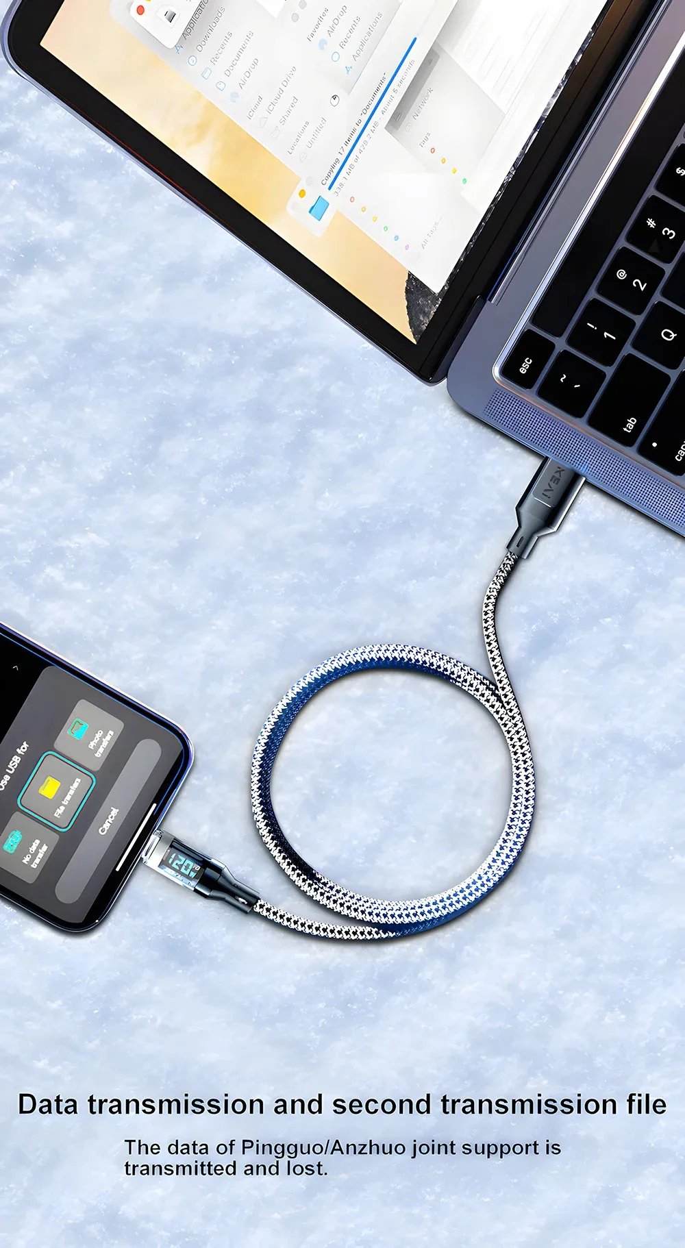 120W USBC Fast Charging Cable with LED Display Digital Data Cord for Samsung/Xiaomi , TypeC Power Meter Charger Accessories 120W USBC Fast Charging Cable with LED Display Digital Data Cord for Samsung/Xiaomi , TypeC Power Meter Charger Accessories