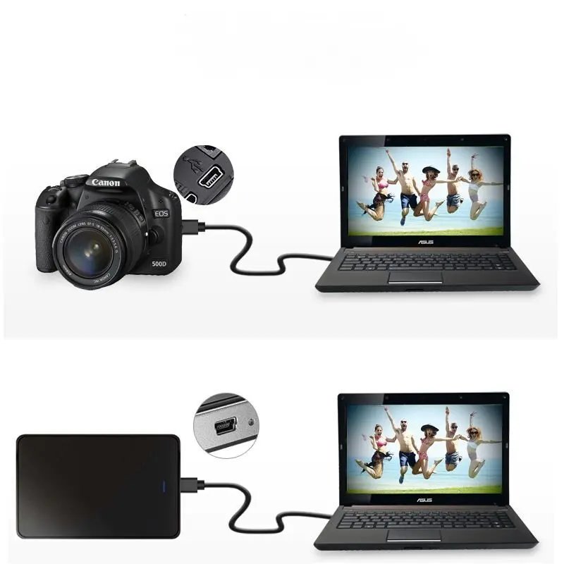 Mini USB 5Pin V3 Data Charging Cable 5P to USB T-Shaped Digital Camera Line USB Public to 5P Public Data Cable for MP3