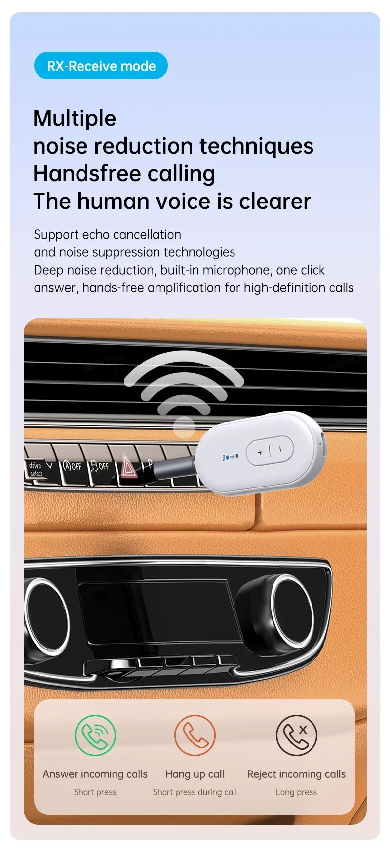 2 IN 1 Bluetooth 5.4 3.5MM AUX Stereo Transmitter Receiver Wireless Audio Adapter With Mic 1 to 2 Headset For TV Car Kit Speaker