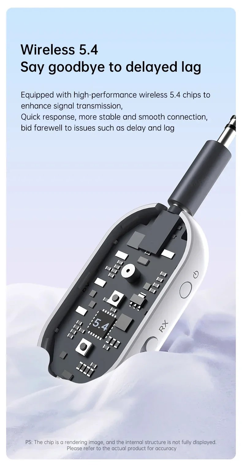 2 IN 1 Bluetooth 5.4 3.5MM AUX Stereo Transmitter Receiver Wireless Audio Adapter With Mic 1 to 2 Headset For TV Car Kit Speaker