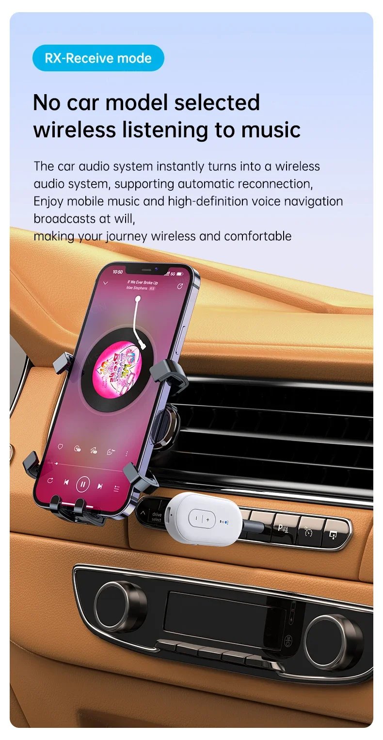 2 IN 1 Bluetooth 5.4 3.5MM AUX Stereo Transmitter Receiver Wireless Audio Adapter With Mic 1 to 2 Headset For TV Car Kit Speaker