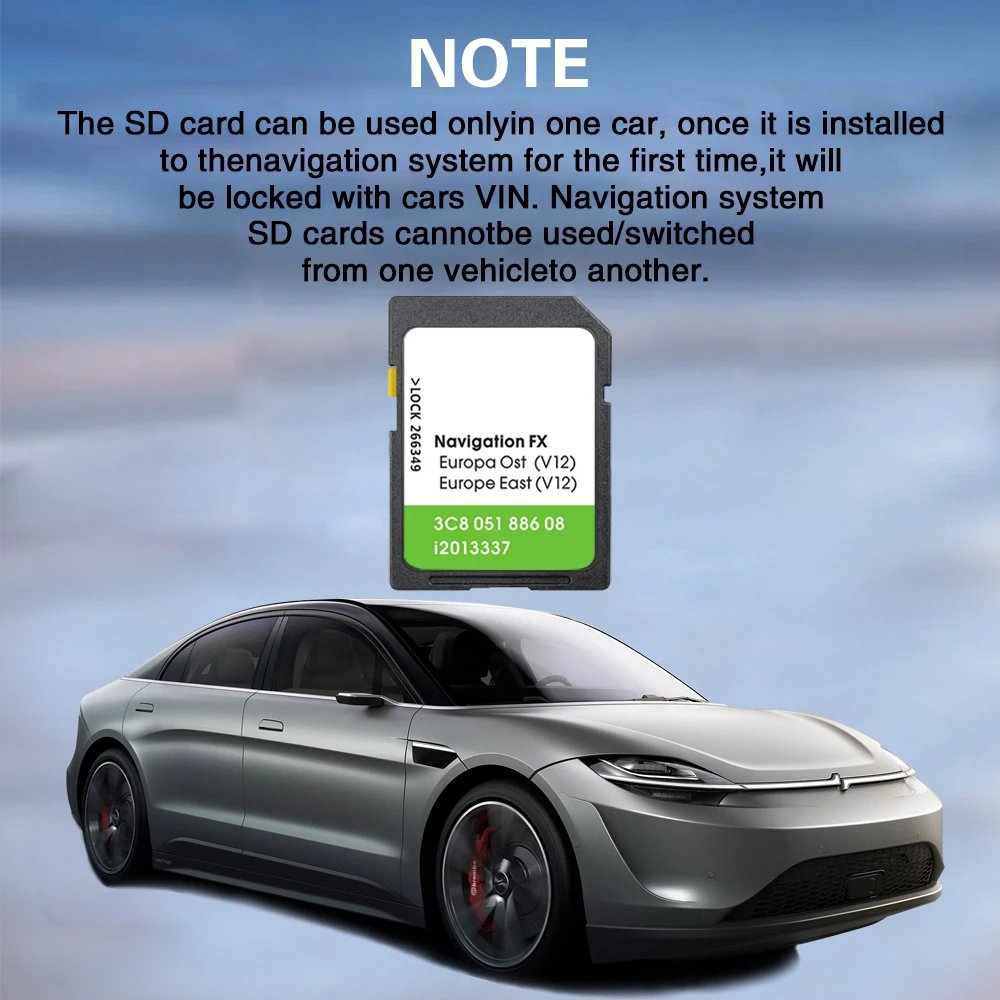 8GB SD Map Navigation for VW RNS 310 V12 East Europe FX OST Sat Nav Accessories GPS Road Card