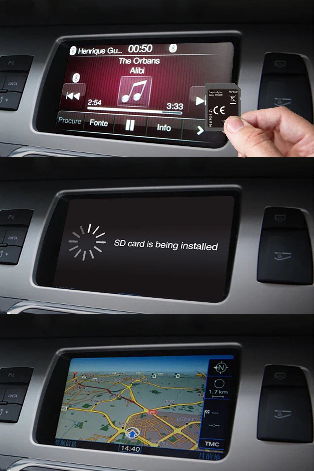 8GB SD Map Navigation for VW RNS 310 V12 East Europe FX OST Sat Nav Accessories GPS Road Card