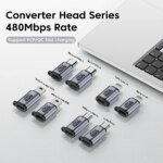 Micro USB To Type C Adapter Mini USB To USB C 480Mbps Fast Data Charging Connector USBC To Lightning Adapter for Iphone - Image 2