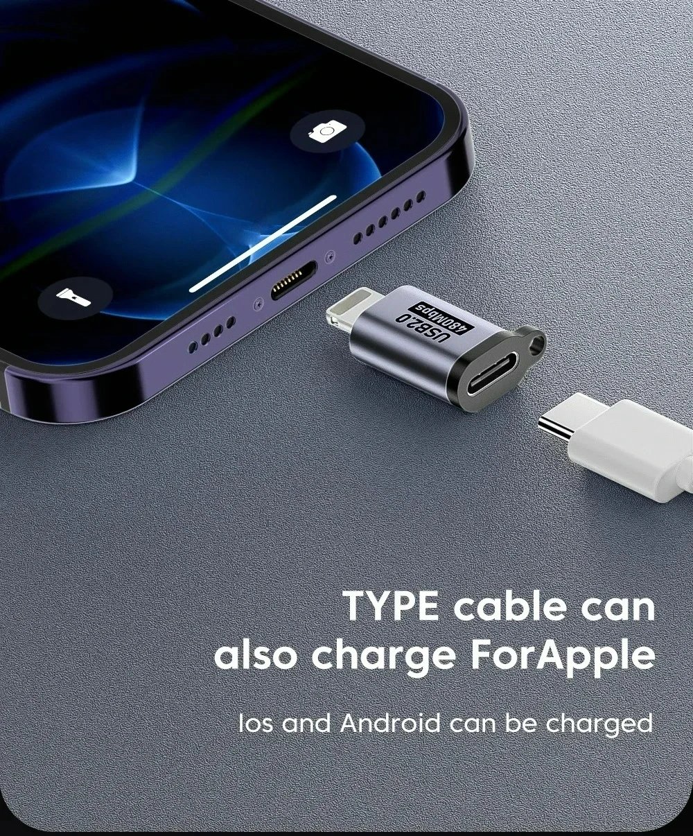 Micro USB To Type C Adapter Mini USB To USB C 480Mbps Fast Data Charging Connector USBC To Lightning Adapter for Iphone
