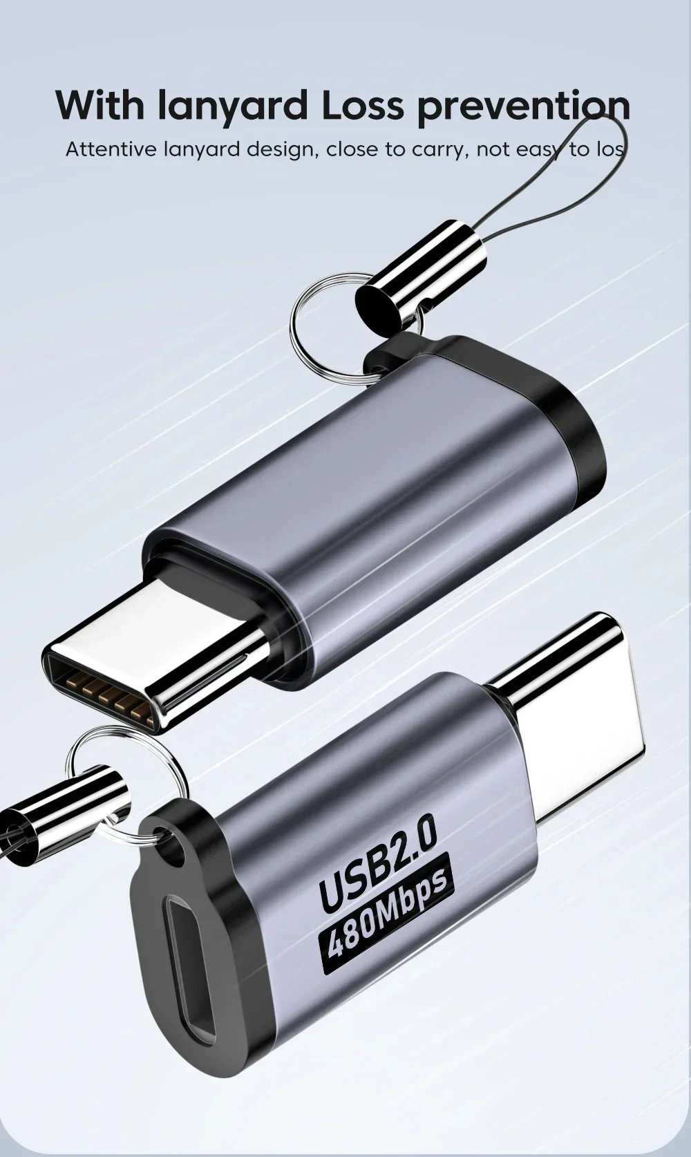Micro USB To Type C Adapter Mini USB To USB C 480Mbps Fast Data Charging Connector USBC To Lightning Adapter for Iphone