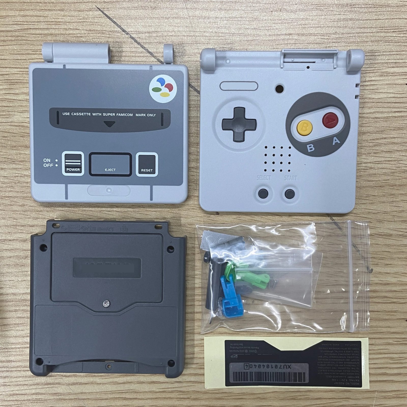 Retro-style Replacement Shell for GBA SP Drop-proof & Scratch-resistant Housing Include Screw Button for Game Console Accessorie