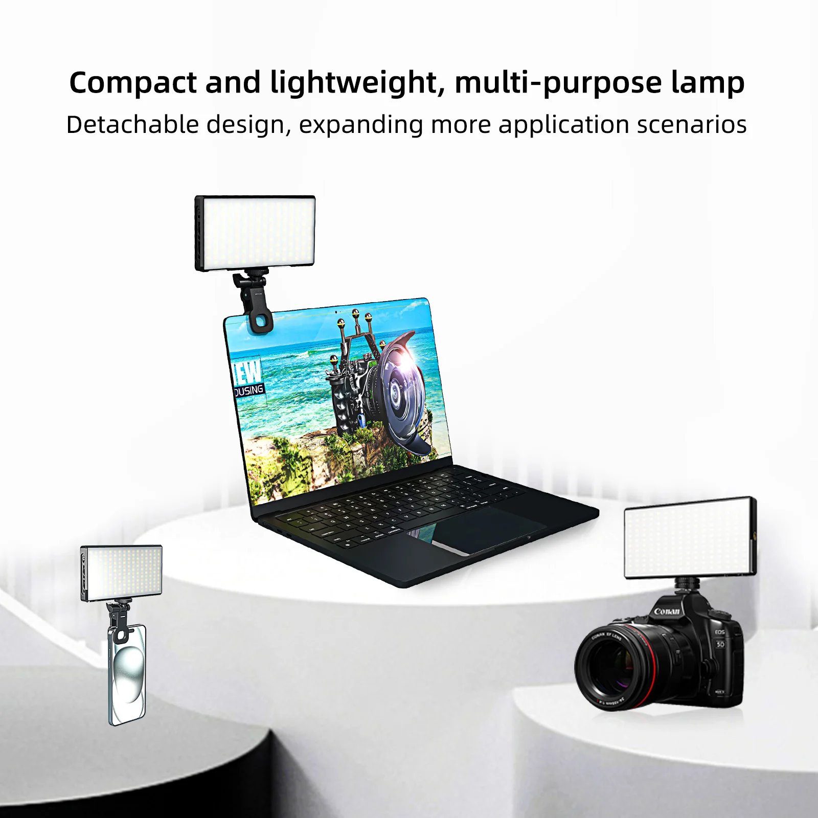 12W 192PCS high brightness LED Photography Live fill light With 3000Mah lithium battery  2500K-9000K Color Temperture Self Light