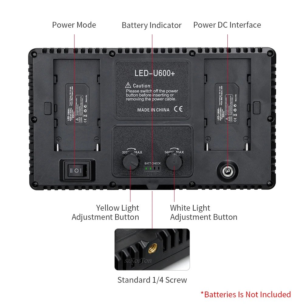 U600/U800 LED Photo Studio Light for Youbute Game Live Video Lighting Portable LED Video Recording Photography Panel Lamp