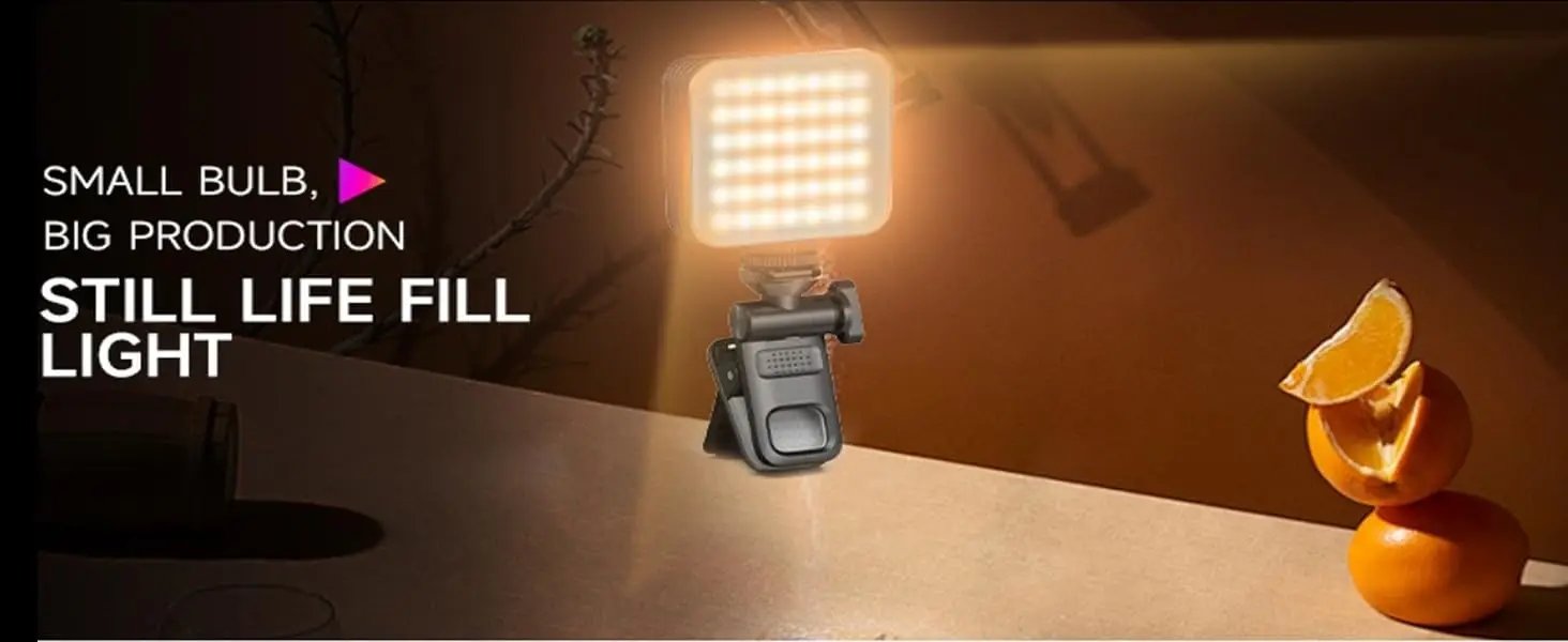RGB Pocket Fill Light 10 Dynamic Effects 2500K-9000K Clip-on Rechargeable Small Video Light for Phone Camera Vlogging Streaming