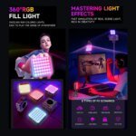 RGB Pocket Fill Light 10 Dynamic Effects 2500K-9000K Clip-on Rechargeable Small Video Light for Phone Camera Vlogging Streaming - Image 2