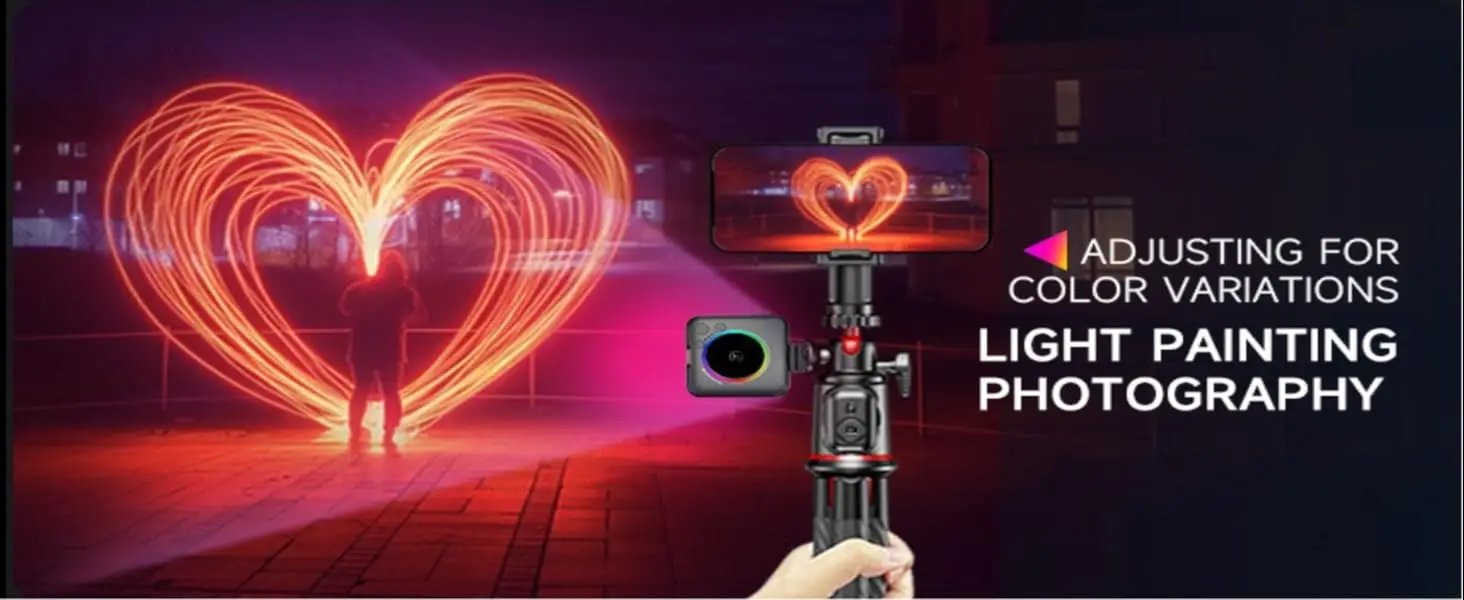 RGB Pocket Fill Light 10 Dynamic Effects 2500K-9000K Clip-on Rechargeable Small Video Light for Phone Camera Vlogging Streaming