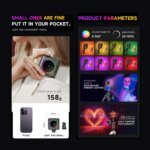 RGB Pocket Fill Light 10 Dynamic Effects 2500K-9000K Clip-on Rechargeable Small Video Light for Phone Camera Vlogging Streaming - Image 5
