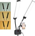 Flexible Double Arms LED Fill Light Bi-Color Dimmable Beauty LED Video Lights  3 Light Modes with Phone Holder for Live Stream - Image 2