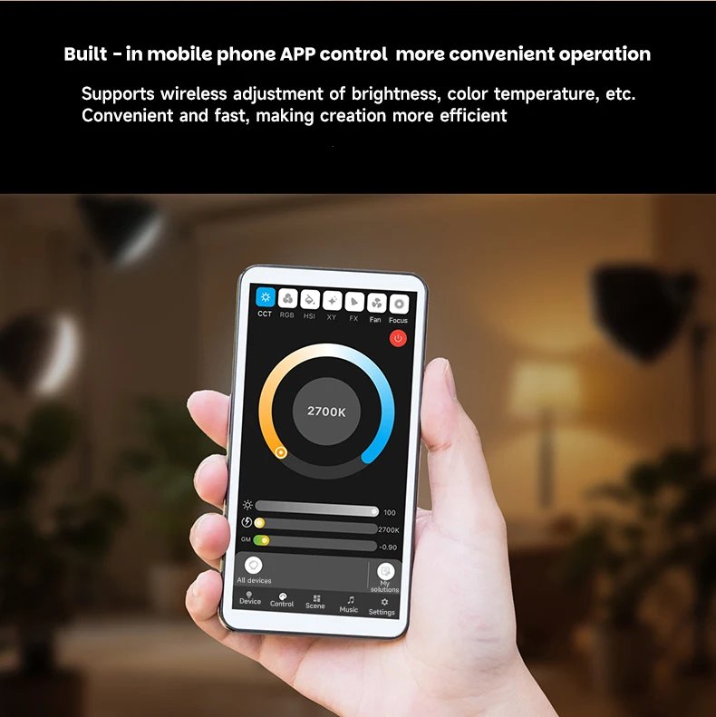 YSKE 320W COB LED Video Light, Bi-color 2700K-6500K, APP Control, Studio Lighting for Photography YouTube TikTok