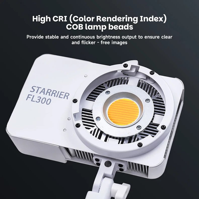 YSKE 320W COB LED Video Light, Bi-color 2700K-6500K, APP Control, Studio Lighting for Photography YouTube TikTok