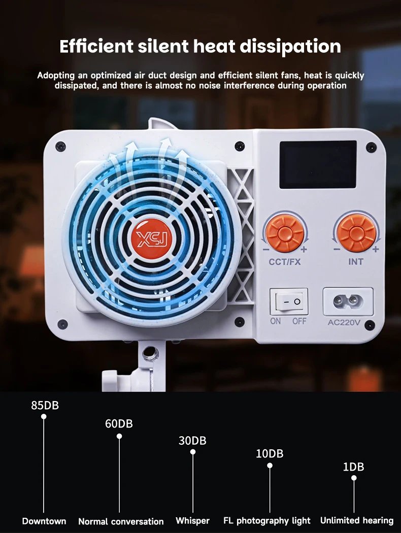YSKE 320W COB LED Video Light, Bi-color 2700K-6500K, APP Control, Studio Lighting for Photography YouTube TikTok