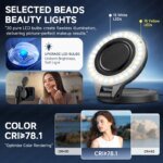 TOKQI Magnetic Fill Light Pocket Selfie Ring Light 180° Rotation Three-color LED Lamp for Phone Photography, and Live Makeup - Image 4