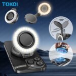 TOKQI Magnetic Fill Light Pocket Selfie Ring Light 180° Rotation Three-color LED Lamp for Phone Photography, and Live Makeup