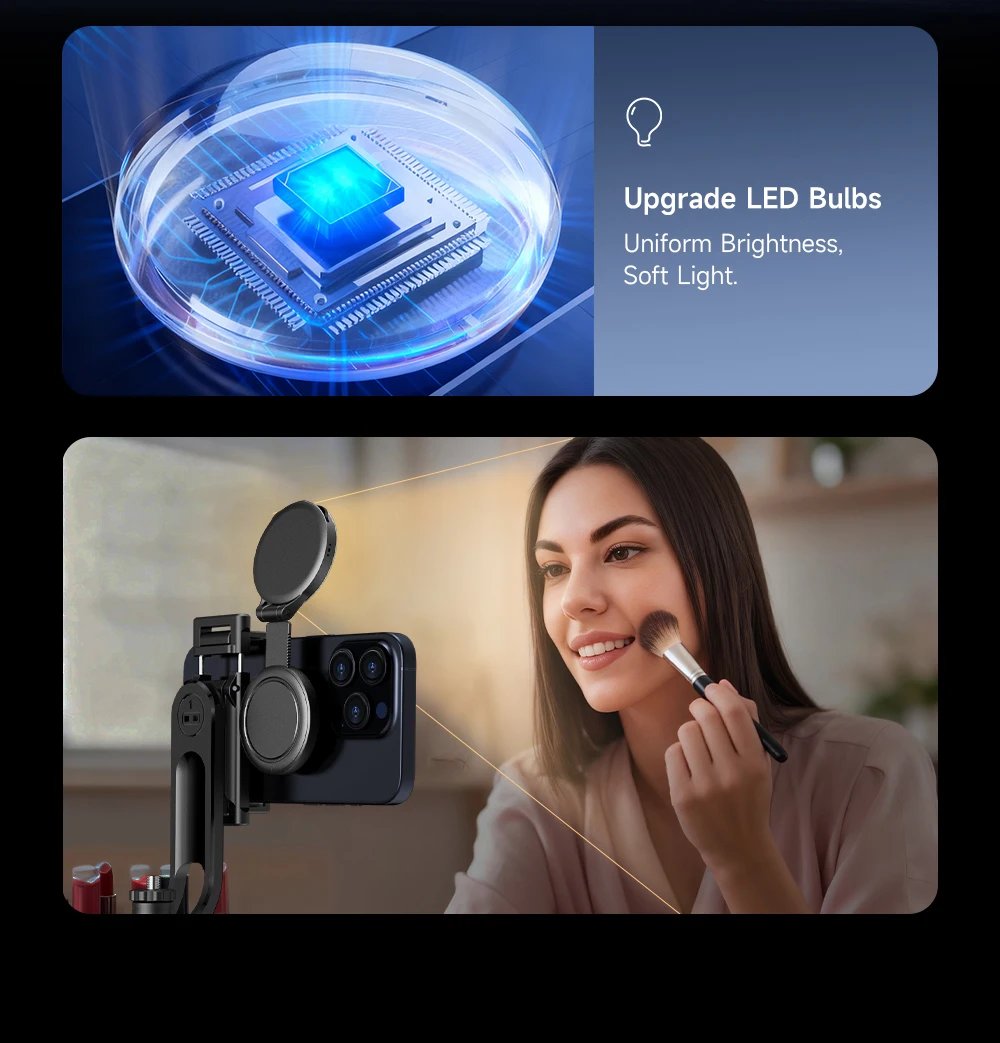 TOKQI Magnetic Fill Light Pocket Selfie Ring Light 180° Rotation Three-color LED Lamp for Phone Photography, and Live Makeup