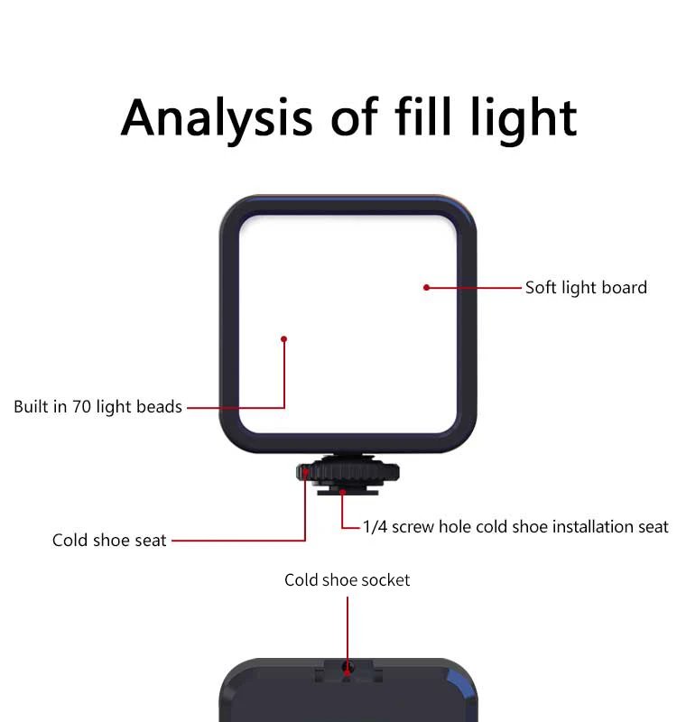 Full Color RGB Video Fill Light Mini LED Camera Light 1800mAh Rechargable Pocket Camera LED Lamp For Photo Video Fill Lighting