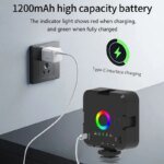 Full Color RGB Video Fill Light Mini LED Camera Light 1800mAh Rechargable Pocket Camera LED Lamp For Photo Video Fill Lighting - Image 3