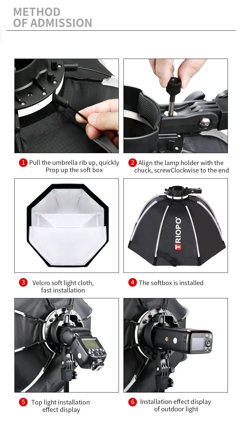 TRIOPO Newest KX 65CM Softbox Octagon Umbrella Light Box For Godox AD200 V1 Speedlite Flash Light Photography Studio Accessories