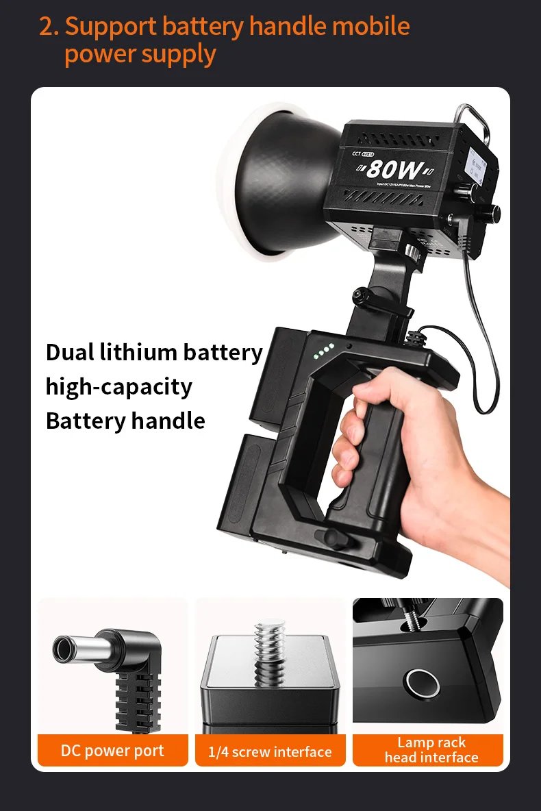 ZU80/ZU60 Photo Studio Light COB Bi-Color 2500-8500K CRI≥95 TLCI≥97 With Diffuser LED Video Lights Fill Lighting
