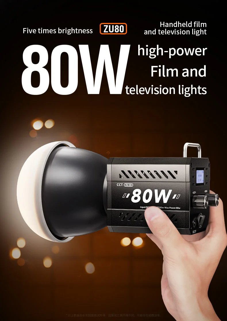 ZU80/ZU60 Photo Studio Light COB Bi-Color 2500-8500K CRI≥95 TLCI≥97 With Diffuser LED Video Lights Fill Lighting