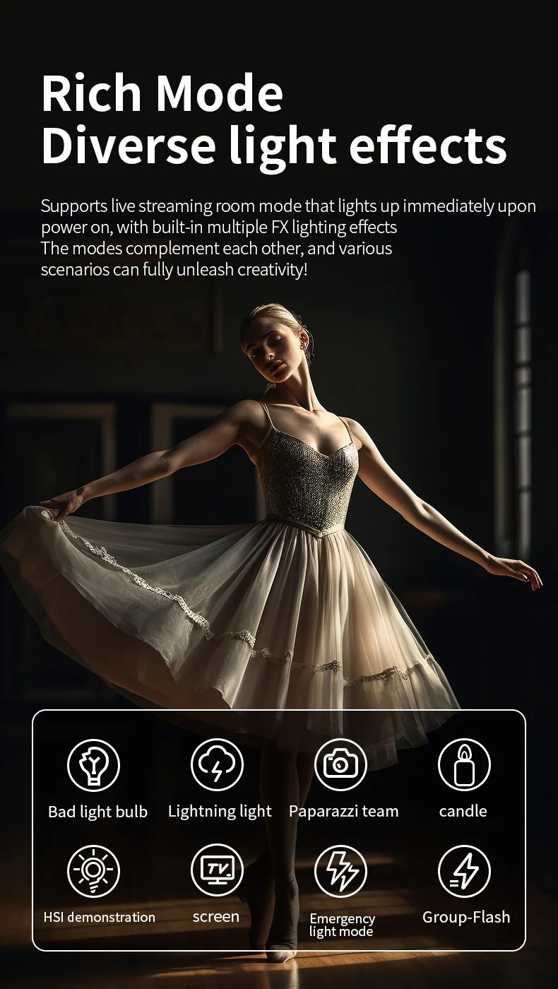 ZU80/ZU60 Photo Studio Light COB Bi-Color 2500-8500K CRI≥95 TLCI≥97 With Diffuser LED Video Lights Fill Lighting