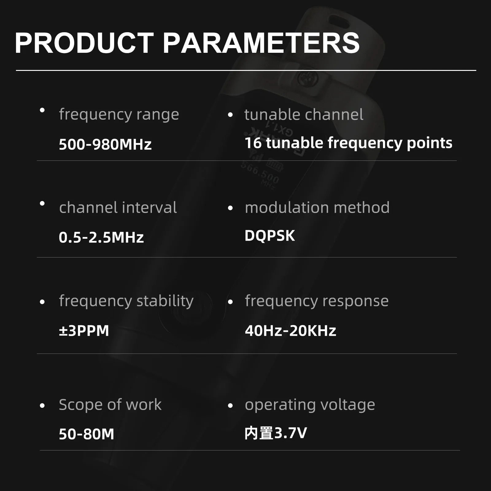 Wireless Microphone System G-MARK GX1.1 UHF XLR Adapter 16 Channels Audio Transmitter And Receiver For 48V Phantom Power Condens