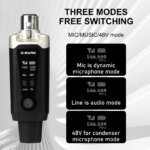 Wireless Microphone System G-MARK GX1.1 UHF XLR Adapter 16 Channels Audio Transmitter And Receiver For 48V Phantom Power Condens - Image 2